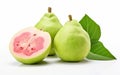 Fresh Guava on White Background