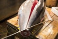 Fresh gutted tuna fish at japanese street market