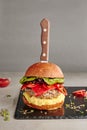 Burger with Mutton and Hummus Royalty Free Stock Photo