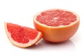 Fresh half grapefruit with slice