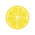 Fresh half of lemon isolated on white background. Organic fruit. Cartoon style. Vector illustration for any design