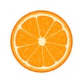 Fresh half orange fruit isolated on white background. Tangerine. Organic fruit. Cartoon style. Vector illustration for any design Royalty Free Stock Photo