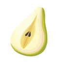 fresh half pear fruit isolated icon