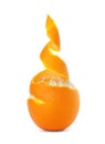 Fresh half peeled orange