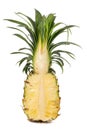 Fresh half pineapple isolated on white Royalty Free Stock Photo