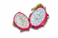 Fresh half slice of Ripe Dragon fruit, Pitaya or Pitahaya isolated on white background Royalty Free Stock Photo