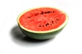 Fresh Half Slice of Watermelon on White Background. Royalty Free Stock Photo