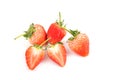 Fresh half strawberries. Royalty Free Stock Photo