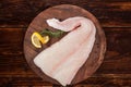 Fresh halibut fillet from above. Royalty Free Stock Photo