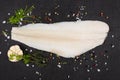 Fresh halibut fillet. Royalty Free Stock Photo