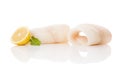 Fresh halibut steak. Royalty Free Stock Photo