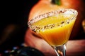 Fresh halloween cocktail on a dark Halloween background, select