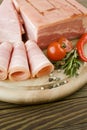 Fresh ham slices Royalty Free Stock Photo