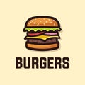 Fresh Burger logo illustration with text below