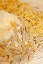 Fresh handmade pasta Orecchiette and Fricelli