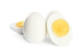 Fresh hard boiled chicken eggs isolated