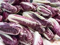Fresh harvest of radicchio chicory on display at local market Royalty Free Stock Photo
