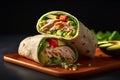 Fresh and Healthy Avocado Chicken Salad Wraps: A Delicious and Nutritious Meal Option. created with Generative AI