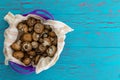 Fresh healthy baby Bella mushrooms in a bowl