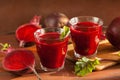 Fresh healthy beetroot juice and vegetable Royalty Free Stock Photo