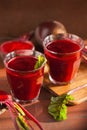 Fresh healthy beetroot juice and vegetable Royalty Free Stock Photo