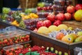 Fresh healthy bio tomatoes on London agricultural market Royalty Free Stock Photo