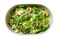 Fresh healthy caesar salad top view isolated on white background, clipping path Royalty Free Stock Photo