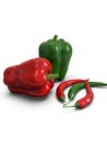 Fresh, healthy, delicious looking bell peppers and chili Royalty Free Stock Photo