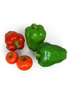 Fresh, healthy, delicious looking bell peppers and tomato Royalty Free Stock Photo