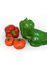 Fresh, healthy, delicious looking bell peppers and tomato Royalty Free Stock Photo