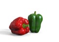 Fresh, healthy, delicious looking, red and green bell peppers Royalty Free Stock Photo