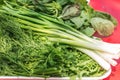 Fresh healthy greens on a plate