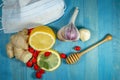 Fresh healthy ingredients for a medicinal tisane