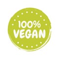 Fresh healthy organic vegan food badge. Vector hand drawn illustration. Vegetarian eco green concept Royalty Free Stock Photo