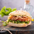 Fresh and healthy pesto turkey sandwich Royalty Free Stock Photo