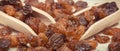 Fresh healthy raisins as source vitamins and minerals. Nutritious eating