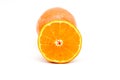 Fresh healthy slice mandarin orange citrus isolated on white background Royalty Free Stock Photo