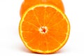 Fresh healthy slice mandarin orange citrus  on white background Royalty Free Stock Photo