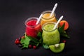 Fresh healthy smoothies from different berries Royalty Free Stock Photo