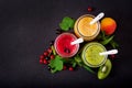 Fresh healthy smoothies from different berries Royalty Free Stock Photo