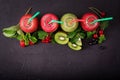 Fresh healthy smoothies from different berries Royalty Free Stock Photo