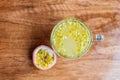 Fresh healthy tea from passion fruit Royalty Free Stock Photo