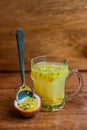 Fresh healthy tea from passion fruit Royalty Free Stock Photo