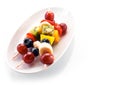 Fresh healthy tropical fruit kebabs