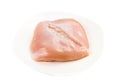 Fresh heart shaped skinless chicken breast meat on a plate Royalty Free Stock Photo