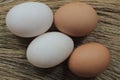 Fresh hens eggs and duck eggs
