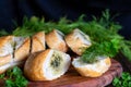 Fresh herb baguette with dill Royalty Free Stock Photo