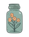 Fresh herb in jar, a nature gift