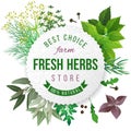 fresh herbs store emblem