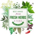 Fresh herbs store emblem